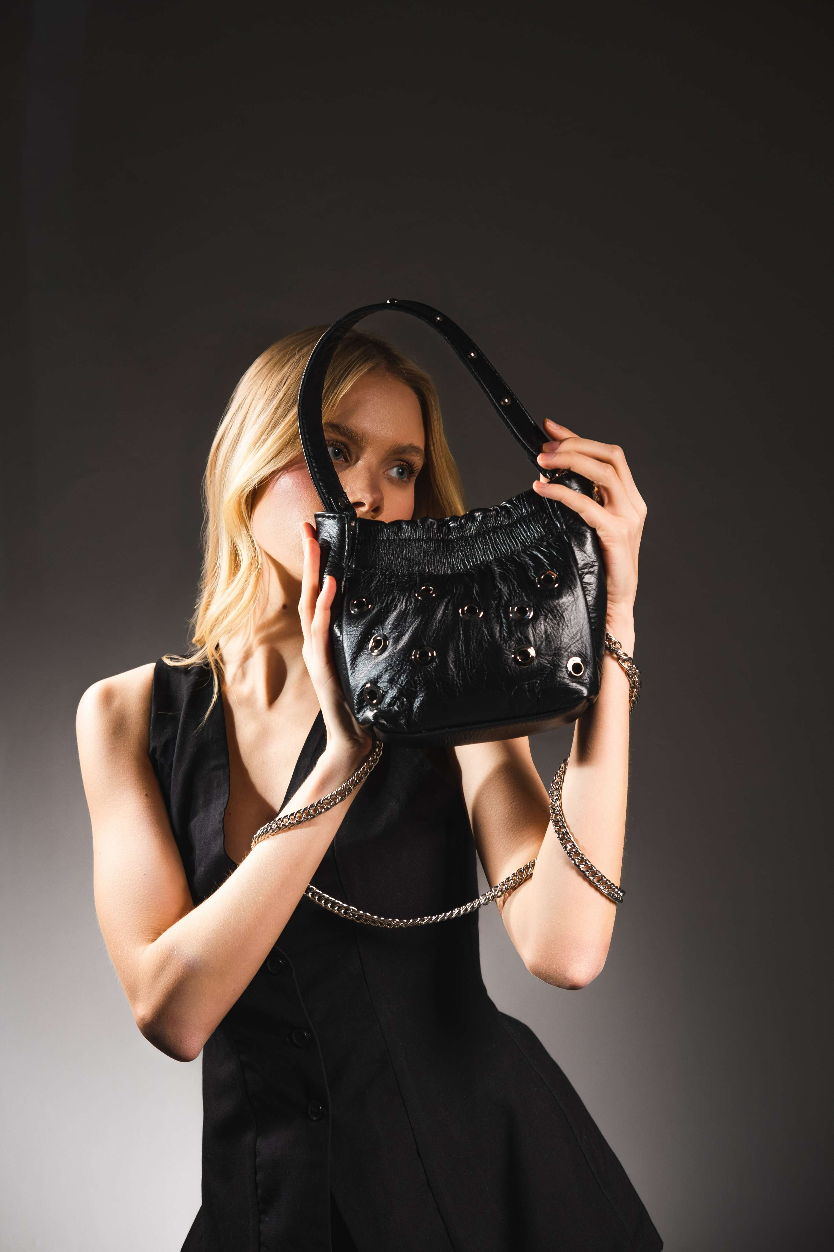 Black Bucket Studded Bag Black Bucket Studded Bag