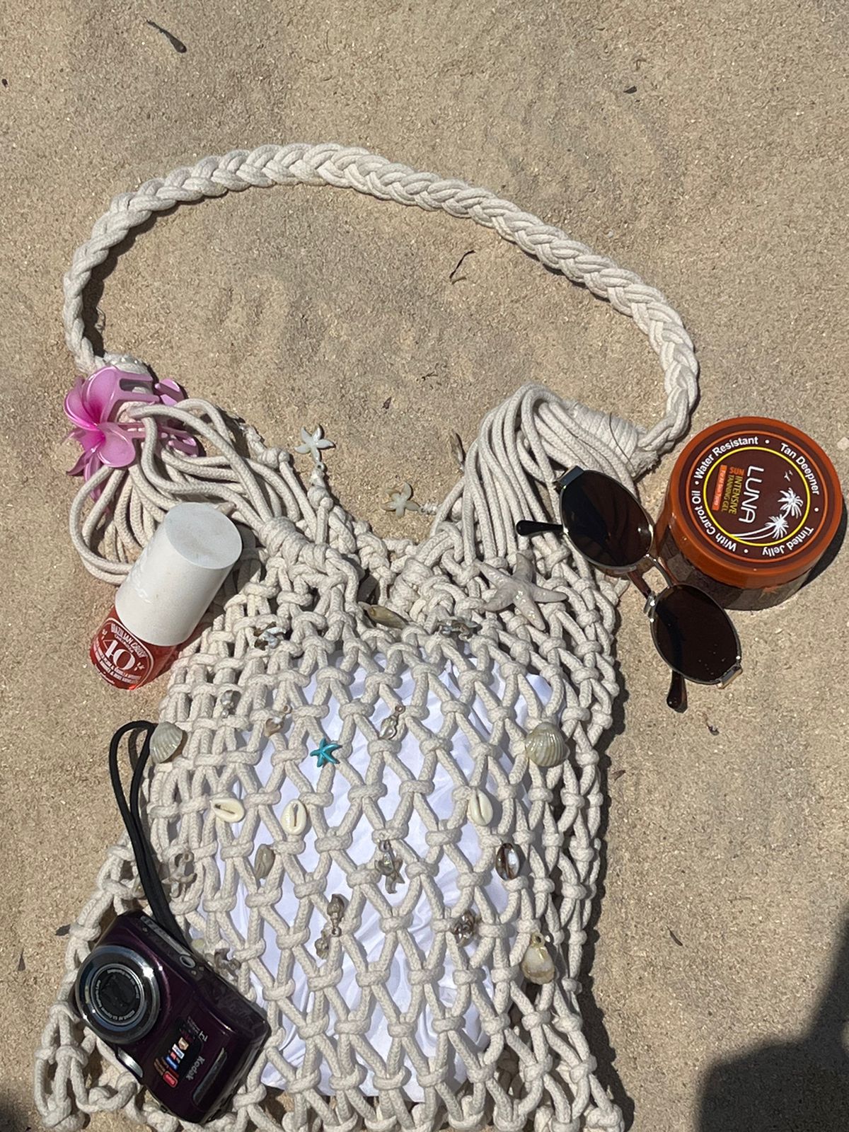 White crochet shell
