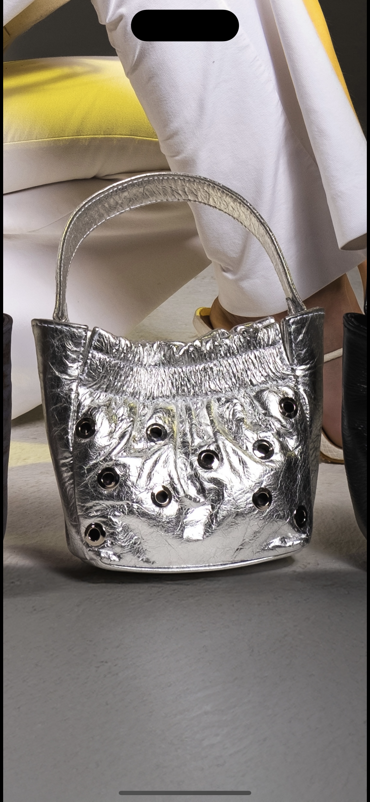 Silver Bucket Studded Bag