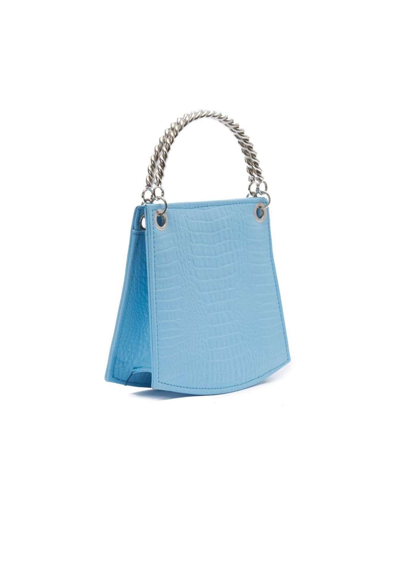 Baby Blue Croc Leather Bag