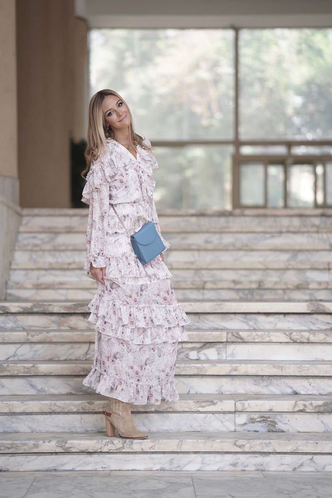 baby blue Croc Leather Bag