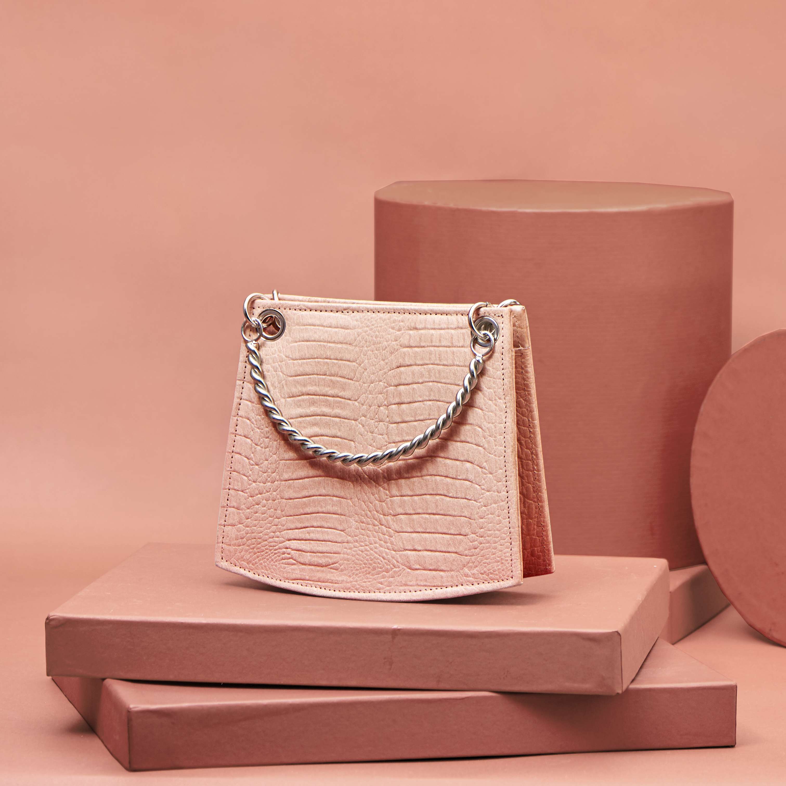 Bois De Rose Croc Leather Bag