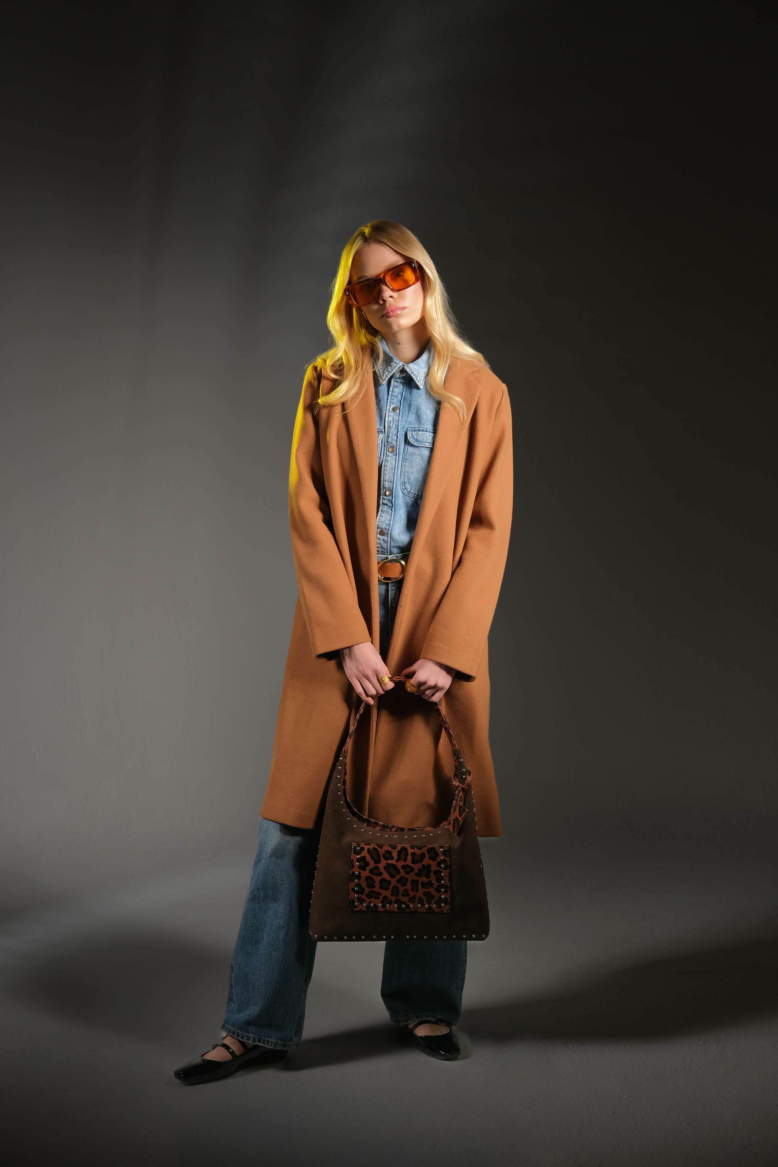 Brown Velvet Mixed With Leather