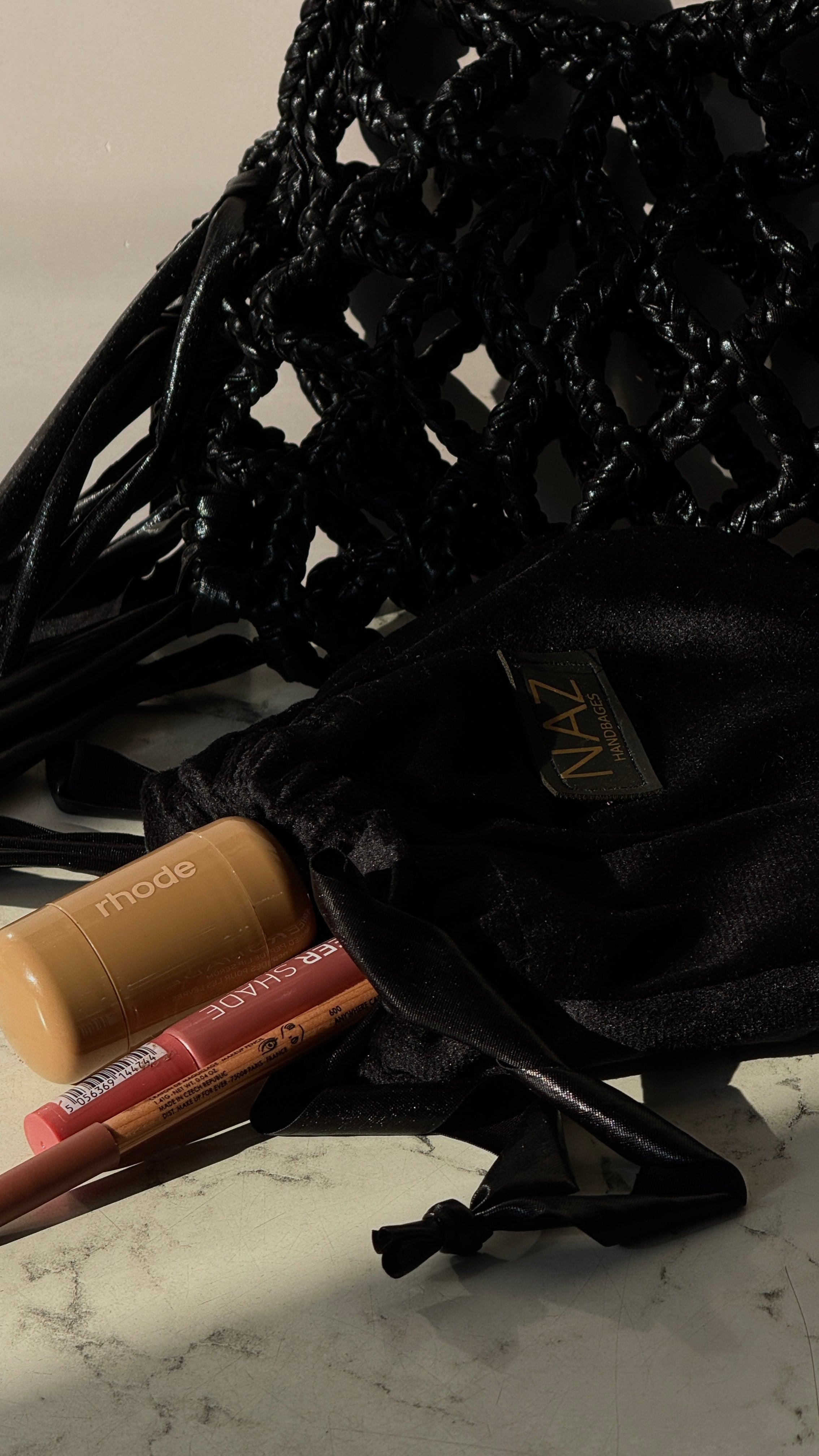 The Net crochet black bag