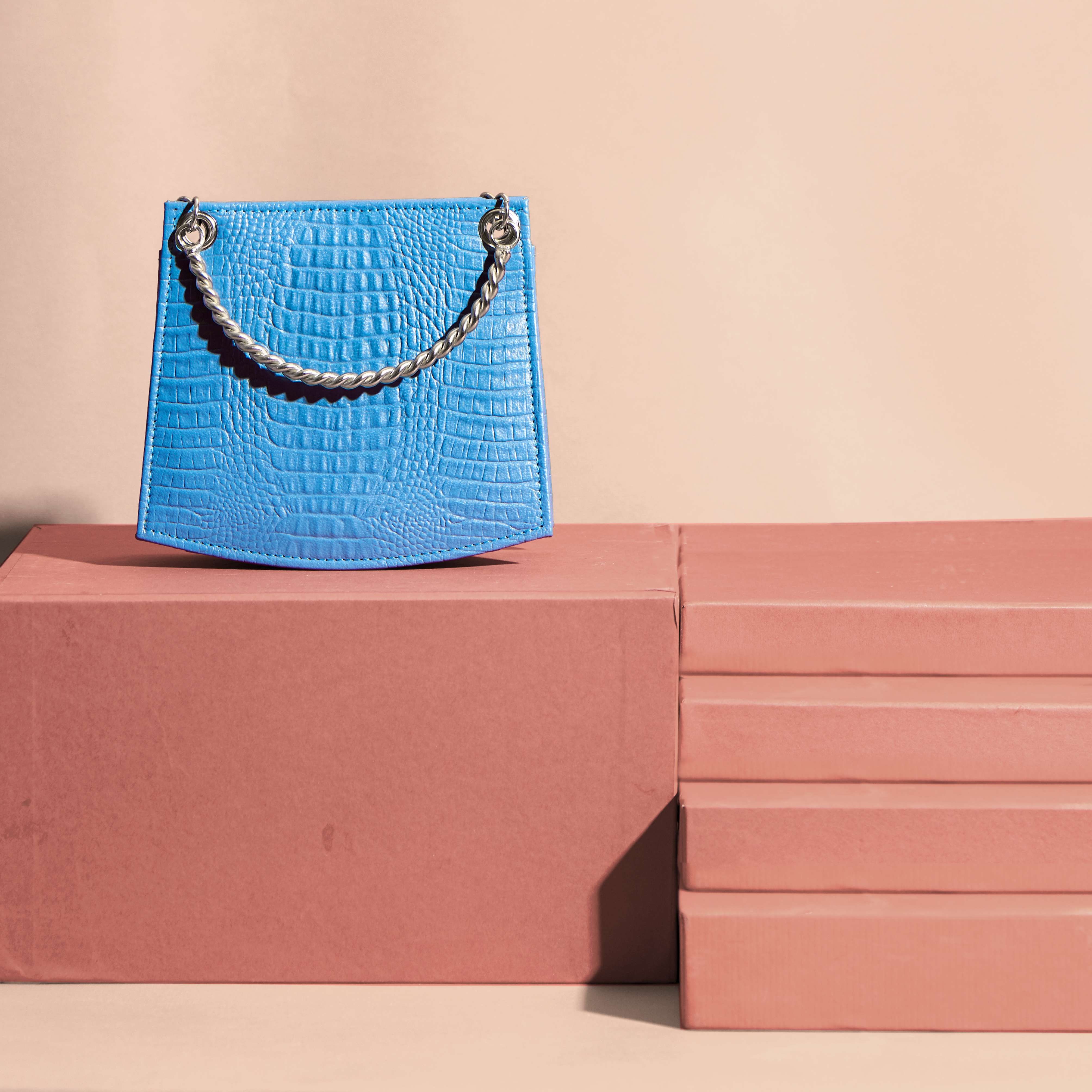 Baby Blue Croc Leather Bag